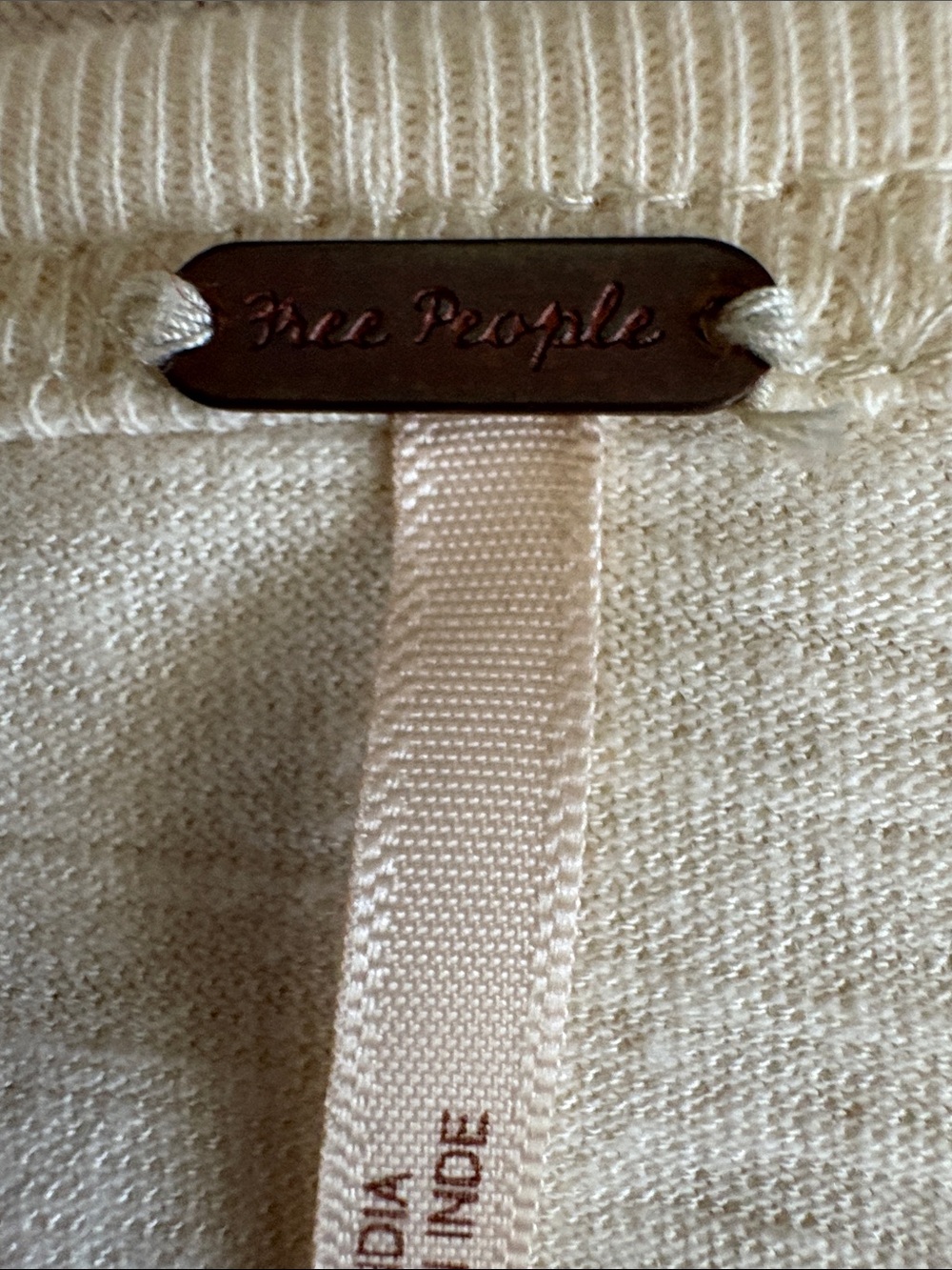 Free People Cream Blouse with Multicolor Embroidery NWOT - Picture 2 of 9